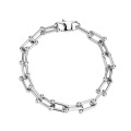 Exaggerated hip-hop U-shaped bracelet with stitching chain gold and silver titanium steel jewelry